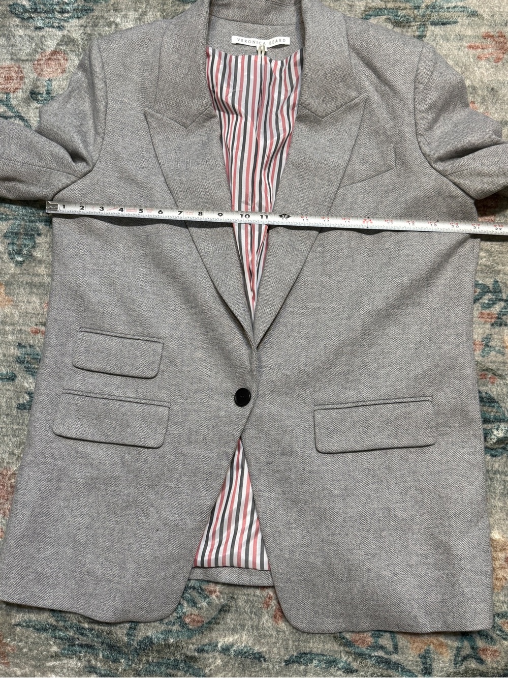 Veronica Beard Herringbone Martel Wool Blend Dickey Blazer Jacket - Picture 9 of 14
